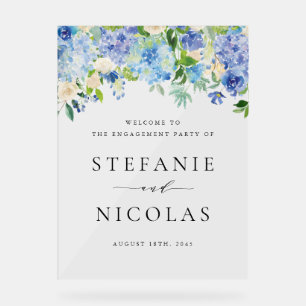 Watercolor Blue Hydrangeas