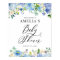 Watercolor Blue Hydrangeas Baby Shower Welcome