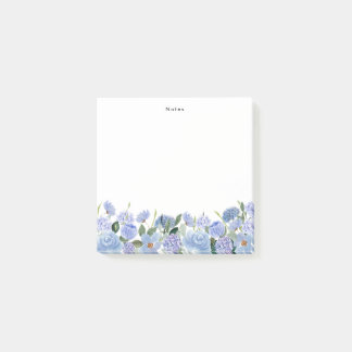 Watercolor Blue Hydrangeas Personalized Notepad
