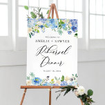 Watercolor Blue Hydrangeas Rehearsal Dinner Poster<br><div class="desc">Watercolor Blue Hydrangeas Rehearsal Dinner Welcome Sign. Whimsical and elegant rehearsal dinner welcome sign featuring blue and purple watercolor hydrangeas,  peonies,  anemones and foliage. This floral welcome sign is perfect for spring and summer events.</div>