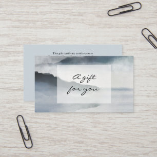 Watercolor blue indigo mountains gift certificate