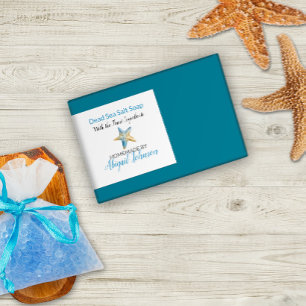 Watercolor Blue Ivory Starfish Handmade Soap Label