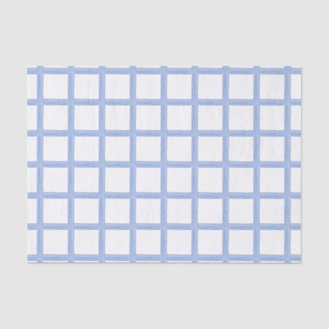 Watercolor Blue Lattice Tissue Paper (Front)
