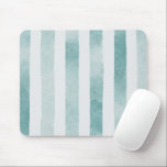 Watercolor blue nautical stripes. Abstract lines  Mouse Pad<br><div class="desc">Watercolor blue nautical stripes mouse pad.</div>