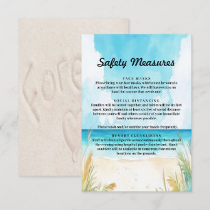 Watercolor Blue Ocean Beach Wedding Safety Measure