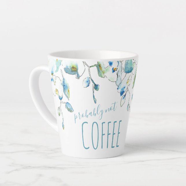 Watercolor Blue Orchid Mug (Left Angle)