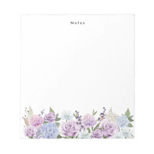 Watercolor Blue Pink Hydrangeas Personalized Notepad