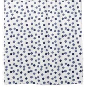 Watercolor . Blue polka dot .