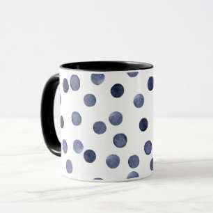Watercolor . Blue polka dot Mug