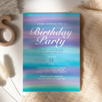 Watercolor Blue Purple Evening Sky Birthday Party