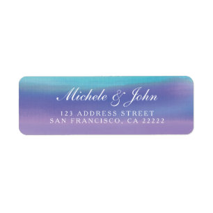 Watercolor Blue Purple Return Address Labels