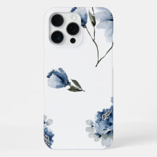 Watercolor blue rose flower bouquets iPhone 16 pro max case