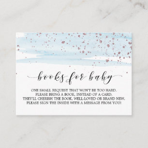 Watercolor Blue & Rose Gold Book Request Insert