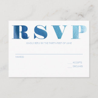 Watercolor Blue RSVP Card
