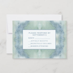 Watercolor Blue RSVP Card Boho Hippie