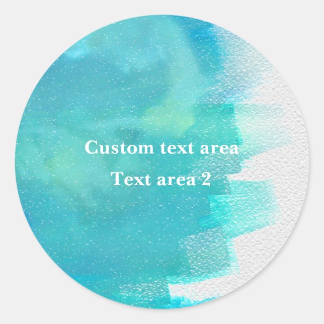 Watercolor Blue Saltwater Tropical Summer Sticker (Front)