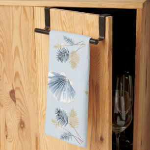 Watercolor Blue Seashell Coastal Kitchen Towel