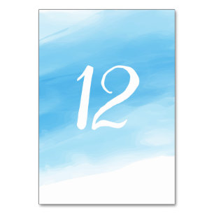 Watercolor Blue Seaside Table Number