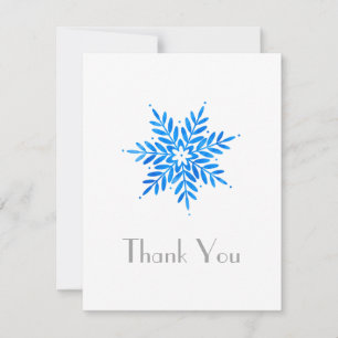 Watercolor Blue Snowflake  Thank You