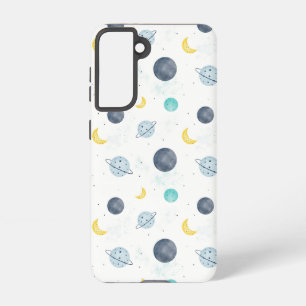 Watercolor Blue Space Planet Pattern Samsung Galaxy Case