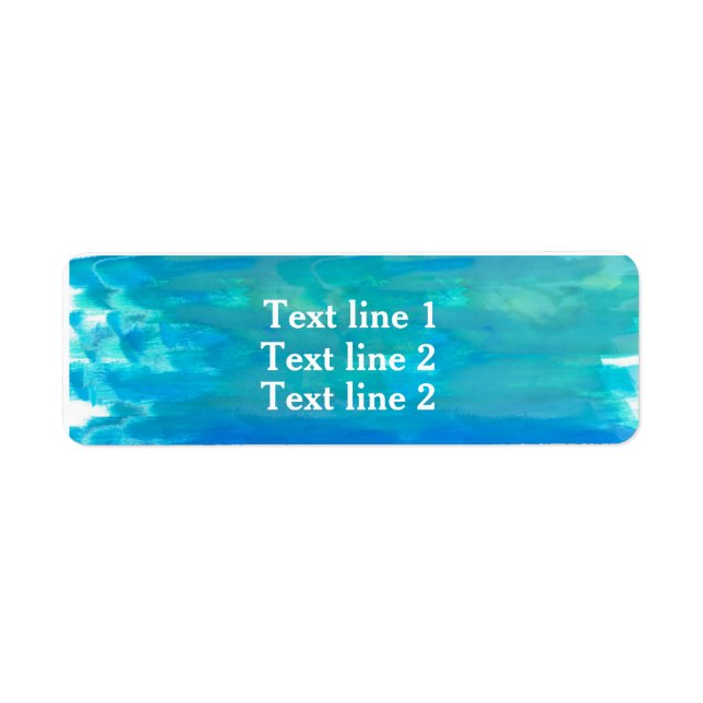 Watercolor blue stain Tropical Address Labels (Front)