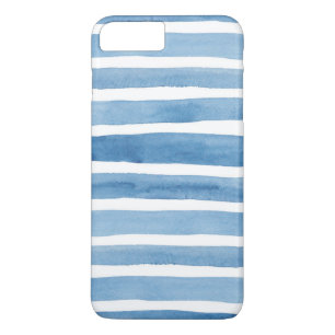 Watercolor blue stripes. Modern case. Nautical Case-Mate iPhone Case