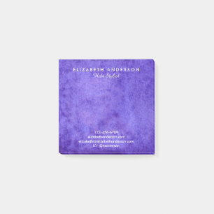 Watercolor blue violet business post-it notes