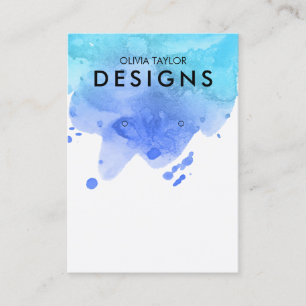 Watercolor Blue Watercolor Earring Display Card
