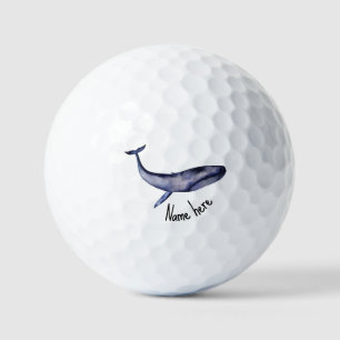 Watercolor Blue Whale Golf Balls