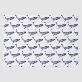 Watercolor blue whale tissue paper