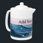 Watercolor Blue White Ocean Wave Custom Photo Name<br><div class="desc">Watercolor Blue White Ocean Wave Custom Photo Name Experience the beauty of the ocean with our hand-painted personalized Watercolor Blue White Ocean Wave collection. Customize your favourite products, including keychains, canvas prints, wall art posters, locket necklaces, t-shirts, watches, clocks, and more, with your own photo and name. Each item showcases...</div>