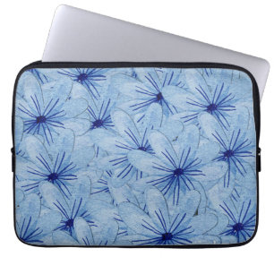 Watercolor Blue Wild Flowers Bouquet Laptop Sleeve