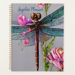 Watercolor Blue Wing Dragonfly Personalize Planner