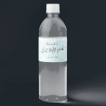 Watercolor Blue x Gold Bat Mitzvah Water Bottle Label<br><div class="desc">This chic and elegant water bottle label features a white background with turquoise blue brush strokes in watercolor and faux gold splatters. Personalize it for your needs. You can find more matching products at my store.</div>