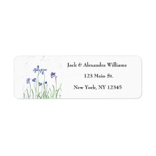 Watercolor Bluebells Flowers Return Address
