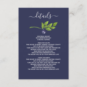 watercolor blueberries blue botanical wedding enclosure card