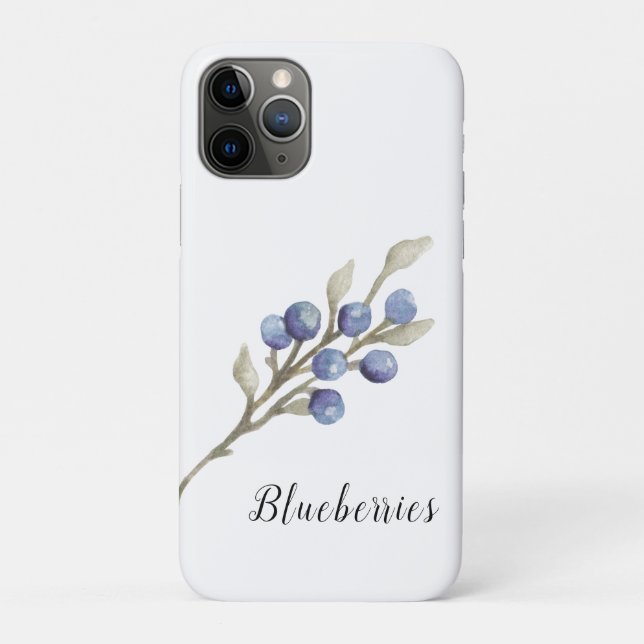 Watercolor Blueberries Botanical Case-Mate iPhone Case (Back)