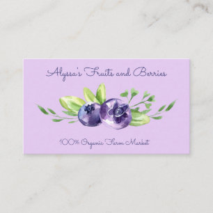 Watercolor Blueberries Business Card