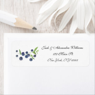 Watercolor Blueberries Fruit return address
