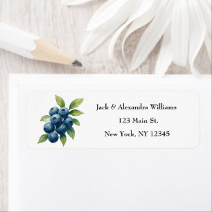 Watercolor Blueberries Fruit return address