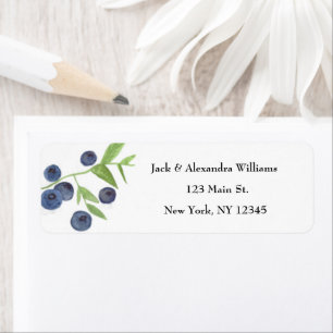 Watercolor Blueberries Fruit return address