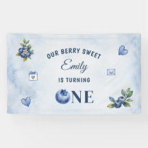 Watercolor Blueberry 1st Birthday Party