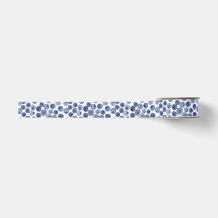 Watercolor Blueberry Fruit Pattern Summer Garden Grosgrain Ribbon