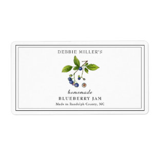Watercolor Blueberry Jam Rectangular  Label
