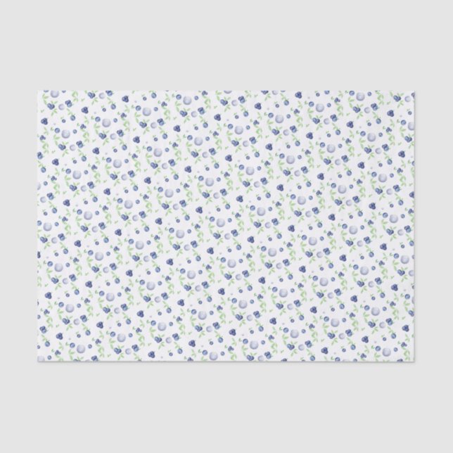 Watercolor Blueberry Pattern Tissue Paper (Front)