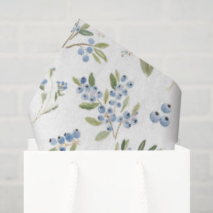 Watercolor Blueberry Pattern Tissue Paper