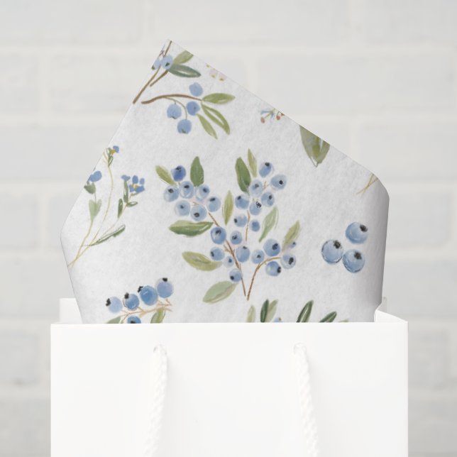 Watercolor Blueberry Pattern Tissue Paper (Gift Bag)