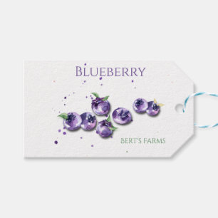 Watercolor Blueberry String Tags