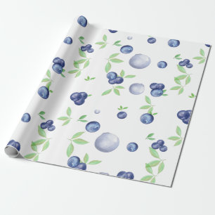 Watercolor Blueberry Wrapping Paper