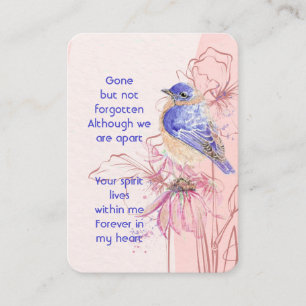 Watercolor Bluebird Garden Remembrance Business Card